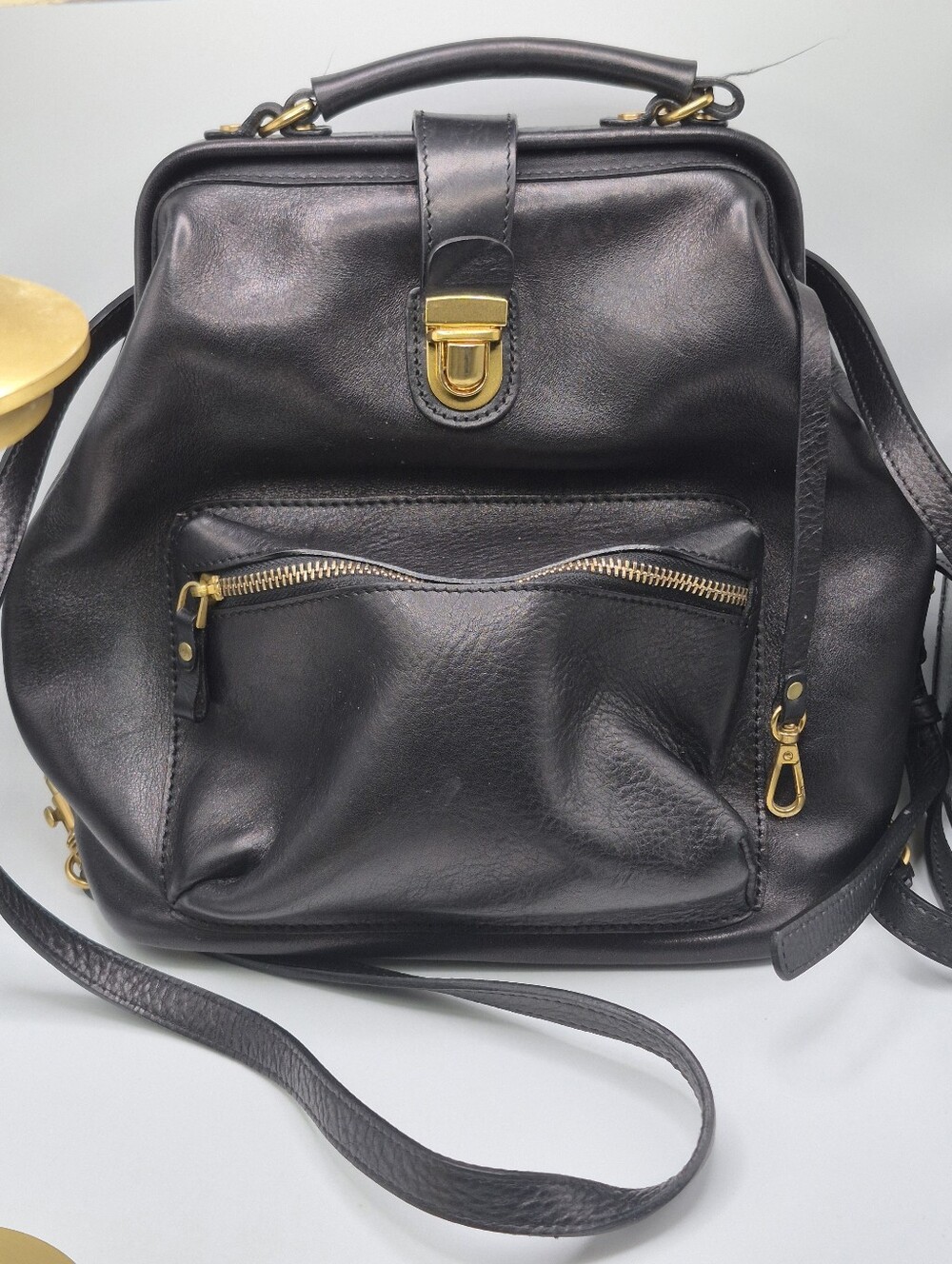 OLD TREND Luxury Black Leather Women’s Crossbody Backpack.